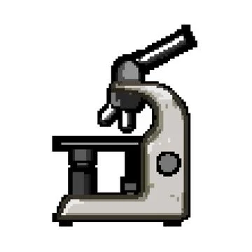 Magnification microscope pixel art vector illustration Illustrazione stock