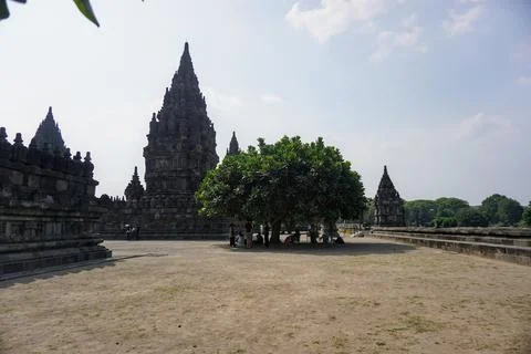 The magnificent architecture of the Prambanan Temple complex Stock Photos