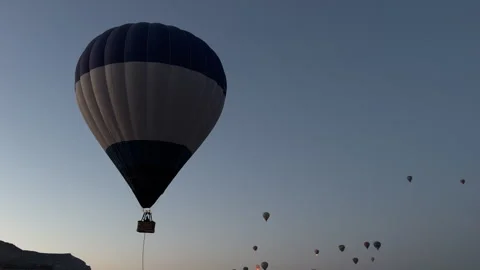 A magnificent array of colorful hot air balloons Stock Footage 319095306