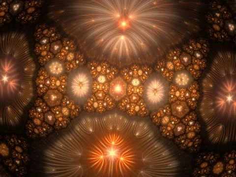 Magnificent Ceiling view inside Basilica. Fractal art Stock Illustration