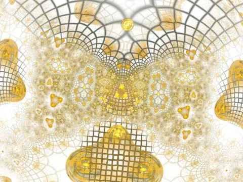 Magnificent Ceiling view inside Basilica. Fractal art Stock-Illustration