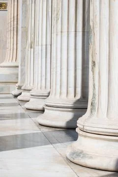 Magnificent columns of Ionic style, and elements of neoclassical architecture 写真素材