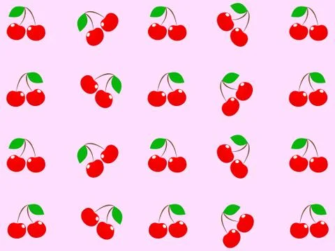 Magnificent design of red cherries Stock Illustration
