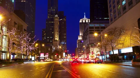 Magnificent Mile Traffic Stock Footage