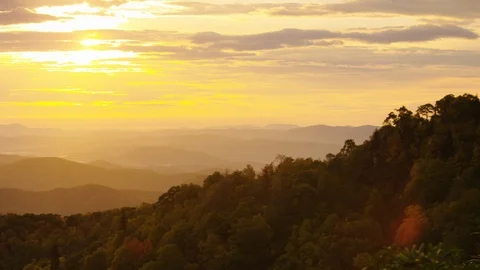 Magnificent mountain ranges at sunset Stock Footage 103401806