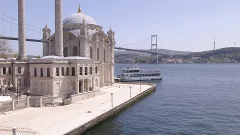 Magnificent Ortakoy mosque Stock Footage 201345250