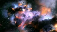 Magnificent Space Flight Through Colorful Nebulae Stock Footage