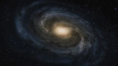 The magnificent spiral structure of a distant galaxy in outer space. Video stock 321520315