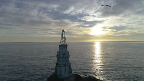 Magnificent sunset over the sea Stock Footage 132860649