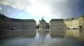 Magnificent view on Place de la Bourse in Bordeaux city, traffic in the street HD Footage