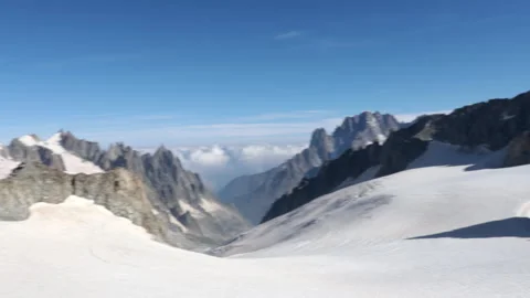 The magnificent view from Punta Helbronner The Sky on Mont Blanc at 3,466 m. Stock Footage 283550684
