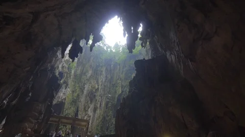 Magnificent view of the sky from inside batu caves Stock Footage 111279577