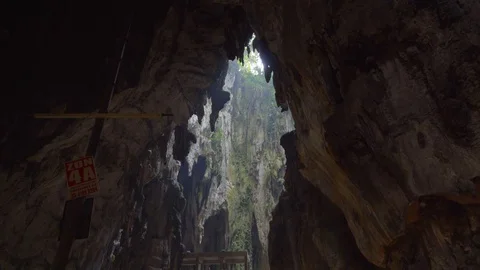 Magnificent view of the sky from inside batu caves kuala lumpur Stock Footage 111279602