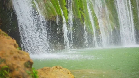 Magnificent views of the waterfall Stock Footage 73209466