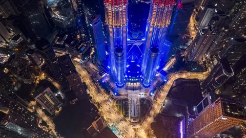 A magnificient hyperlapse view of kuala lumpur city center skyline in 4K Stock Footage 281090551