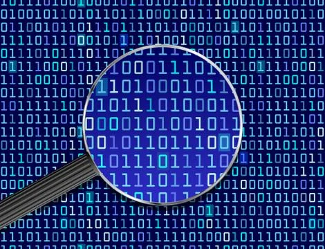 Magnified data Stock Illustration