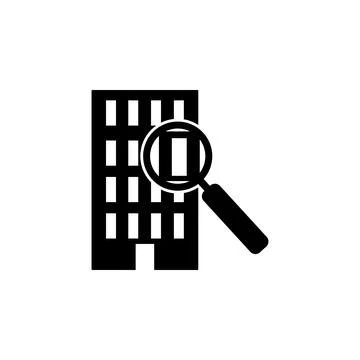 Magnifier and apartment icon. Elements of real estate transactions icon for Ilustración de archivo