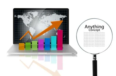 Magnifier and graph Stock Photos