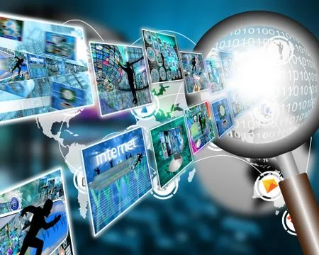 Magnifier and interface Stock Illustration