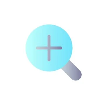 Magnifier and plus flat gradient color ui icon 스톡 일러스트