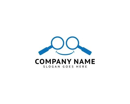Magnifier and Smile Logo Vector Template Design Stock Illustration