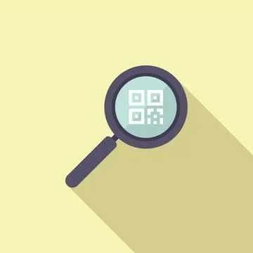 Magnifier bar code icon flat vector. Sign design device Stock-Illustration