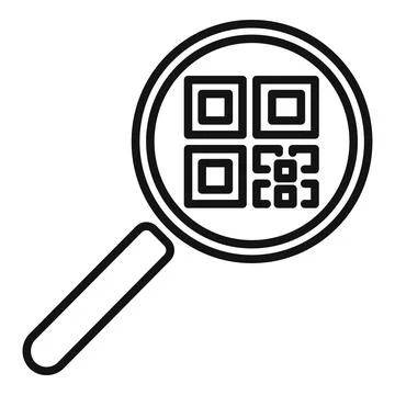 Magnifier bar code icon outline vector. Sign design device 스톡 일러스트