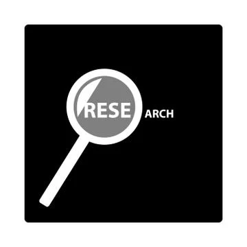 Magnifier on black  background Stock Illustration