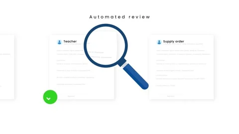 Magnifier checking business documents animation Stock Footage 347499769