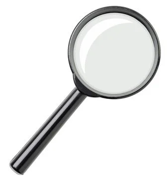 Magnifier close-up on a white background. Isolated Stock Photos
