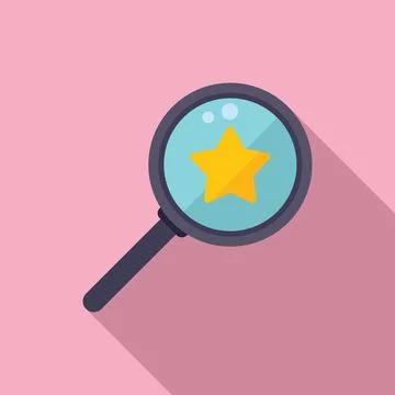 Magnifier credibility icon flat vector. Customer trust Stockillustratie