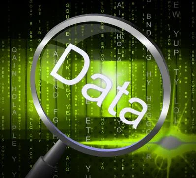 Magnifier data meaning magnify magnifying and search Stock Illustration