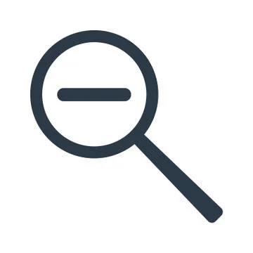 Magnifier decrease zoom icon in flat style. Vector illustration. Illustrazione stock