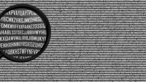 Magnifier discover 2021 number with binary code Stock Footage 140804337