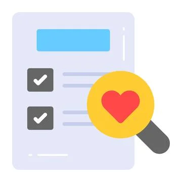 Magnifier with document, vector design of test review   Stock Illustration