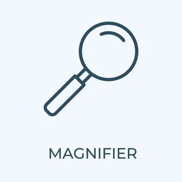 Magnifier editable stroke thin vector line icon. Stock Illustration
