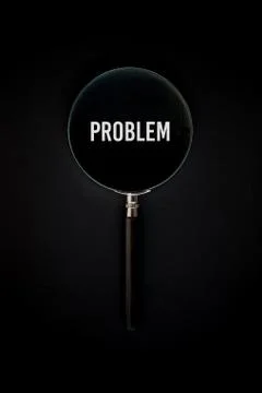 Magnifier glass with Problem text Stock Photos