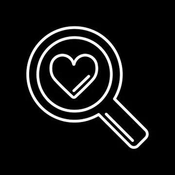 Magnifier with heart vector icon, search icon, flat design best vector magnifier Illustration