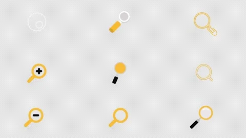 Magnifier icon animation. Web Search Engine icon set Animation with Alpha cha Stock Footage 185481349