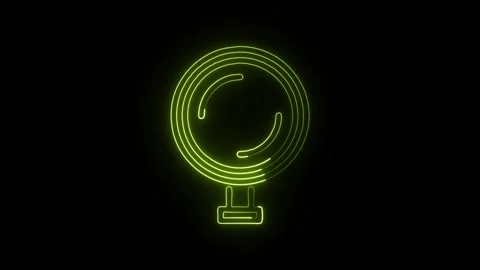 Magnifier Icon Isolated on Black Background, Search Zoom Neon Line Animatio.. Vidéo 323943036