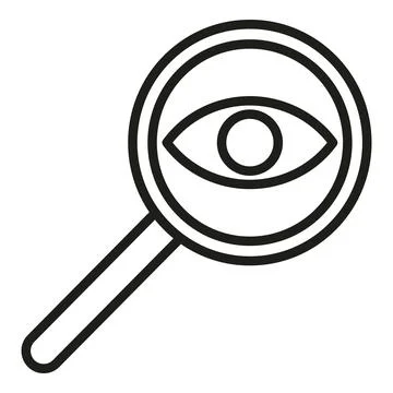 Magnifier icon outline vector. Eye test Illustrazione stock