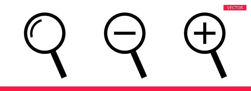 Magnifier icon sign cursor vector illustration set flat style design isolated on イラスト素材
