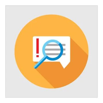 Magnifier on important message 스톡 일러스트