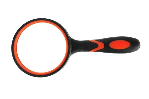 Magnifier for increasing objects on a white background Stock Photos