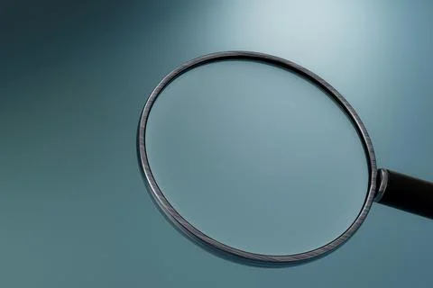 Magnifier isolated on blue background Stock Illustration
