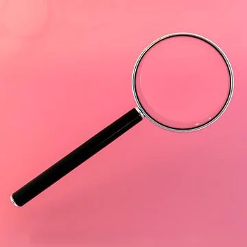 Magnifier isolated on pink background Stock Illustration