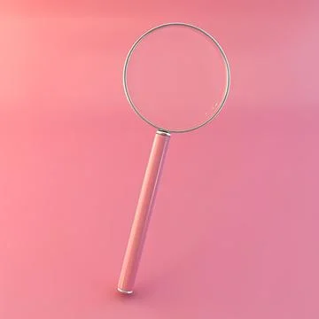 Magnifier isolated on pink background Stock Illustration