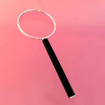 Magnifier isolated on pink background Stock Illustration