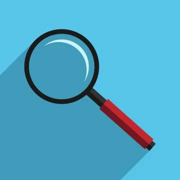 Magnifier with long shadow Illustrazione stock