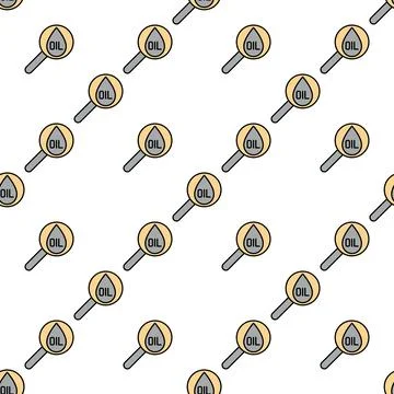 Magnifier with Oil drop vector colored seamless pattern Stock Illustration